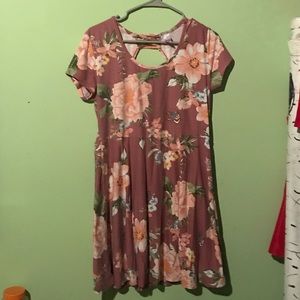 Pink floral dress